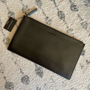 Russell+Hazel Day to Night Black Leather Clutch